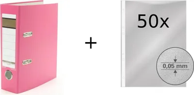 Produktbild von Ordner / DIN A5 / 75mm / Farbe: pink + 50 Prospekthüllen
