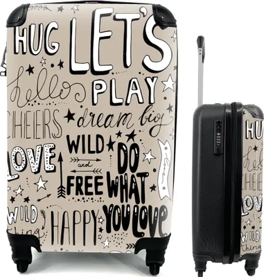 Produktbild von MuchoWow® MuchoWow® Koffer Handgepäck Trolley Rollkoffer Kleine Reisekoffer mit 4 Rollen - Zitate - Sprichwörter - Kinder - Wörter - Baby - Cabin Size < 55x40x23 cm & 55x40x20 cm - Fotokoffer - Kabine