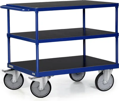 Produktbild von Bako Logistiksysteme Tischwagen F600 mit 3 Ladeflächen und Schiebegriff 600kg Tragkraft 1200x800mm