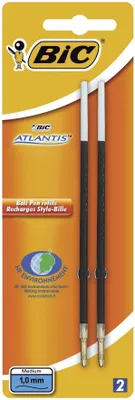 Produktbild von BiC® 893677 Kugelschreibermine IS1197, dokumentenecht, 0,4 mm, blau, Blister à 2 Stück