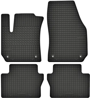 Produktbild von Gummimatten passend für Opel Zafira B (2005-2011) für 7 Personen  Gummi Fußmatten Satz Schwarz + Stopper