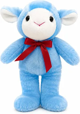 Produktbild von Schaf Kuscheltier mit Schleife 32 cm Blaues Plüschtier Stofftier Niedliches Schaf Geschenk für Kinder
