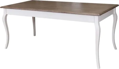 Image de Casa Padrino Table de cuisine de style rustique Blanc / Marron - Différentes tailles - Table de salle à manger avec pieds incurvés