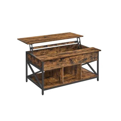Produktbild von Famanu Salontisch Vintage Braun-Schwarz - Höhenverstellbar, 60 cm x 100 cm x 62 cm