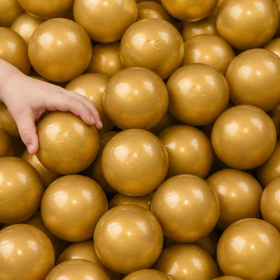 Produktbild von 50 Bälle für Bällebad 5,5cm Babybälle Plastikbälle Baby Spielbälle Gold