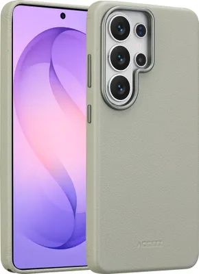 Obrázok produktu pre Accezz MagSafe kožený zadný kryt pre Samsung Galaxy S26 Ultra – svetlo sivý
