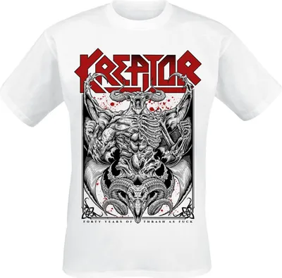 Produktbild von Kreator T-Shirt Herren 40 Years Of Thrash weiß Band-Merch, Bands 100% Baumwolle L