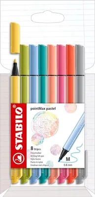 Produktbild von STABILO Set mit 4 - Feinschreiber mit Hartspitze - pointMax Pastel - Etui mit 8 Farben
