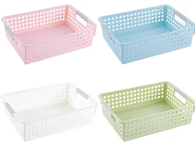 Obrázek produktu pro 4 kusy úložných boxů - Stohovatelné plastové koše pro organizaci