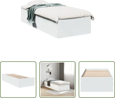 Produktbild von The Living Store Bettgestell Weiß 100x200 cm Holzwerkstoff