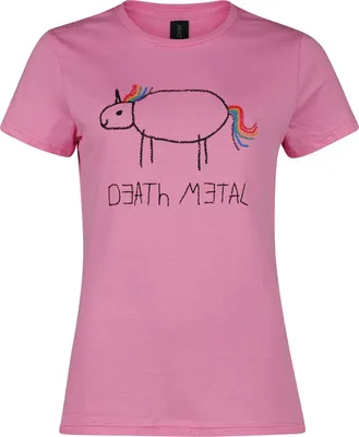 Produktbild von Death Metal T-Shirt Damen TitelLogo rosa XL