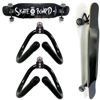 Produktbild von Skateboard Wandhalterung 2 Stück horizontal/vertikal Metall verstellbar für alle Boards