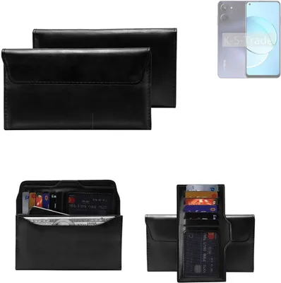 Produktbild von K-S-Trade Handy Hülle kompatibel mit Realme 10 Schutz Hülle Tasche Schutz Case Handytasche Kunstleder schwarz, 1x