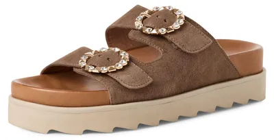 Productafbeelding van Tamaris Damen slippers, biologisch/huis, leer, bruin, maat 39 EU