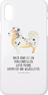 Produktbild von Mr. & Mrs. Panda Iphone 10 Handyhülle Hund Australien Shepherd - Weiß - Geschenk, Familie, Hülle, Sprüche, X, Spruch, Cover, Handy