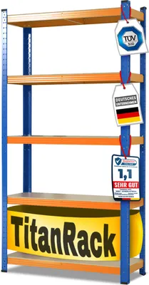 Produktbild von Schwerlastregal verschiedene Farben & Größen bis zu 1250 kg Tragkraft Orange Höhe/Breite/Tiefe: 180x90x45 cm