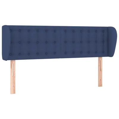 Image de vidaXL Tête de lit avec oreilles bleu 147x23x78/88 cm Tissu