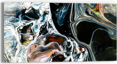 Produktbild von DEQORI Glasbild Echtglas 60x30 cm 'Abstrakte Erdschichten' Wandbild Bild modern Deko