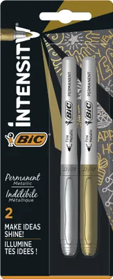 Image de Marqueur permanent BIC Intensity couleurs métalliques étui de 5 pièces