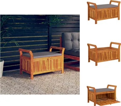 Produktbild von vidaXL Garten-Truhenbank mit Kissen 91 cm Massivholz Akazie -  Gartenbänke