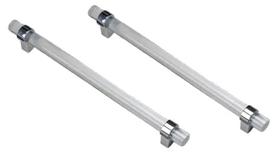 Produktbild von 2 Stück Küchentürgriffe aus transparentem Acryl für Schränke und Schubladen, T-Griffe mit 192 mm Abstand