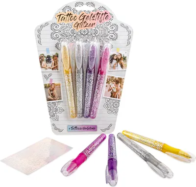 Produktbild von Trendhaus FESTIVAL FEELINGS Tattoo Gelstifte Glitzer 4er-Set