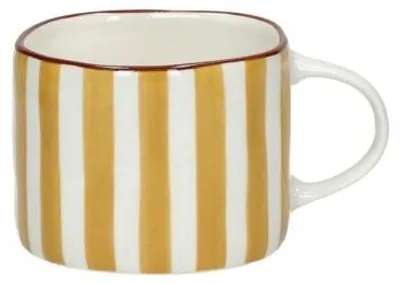 Produktbild von Pomax Mykonos Tasse aus Porzellan, Gelb, L 12,3 x B 8,8 x H 6,8 cm