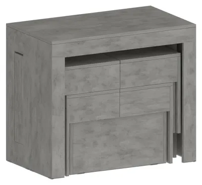 Produktbild von Tisch- und Stuhlset Eric, Mehrzweckkomposition, Set mit Konsole und 2 ausziehbaren Bänken, 100 %  Italy, 66 x 25 x 45 cm, Grau