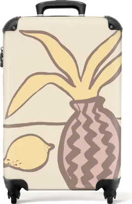 Produktbild von NoBoringSuitcases.com® Koffer Handgepäck Trolley Rollkoffer Kleine Reisekoffer mit 4 Rollen - Ananas - Zitrone - Obst - Abstrakt - Cabin Size < 55x40x23 cm & 55x40x20 cm - Fotokoffer - Kabinenkoffer - BoardgepäckHandgepäck Koffer 55x35x20 cm, 36L,