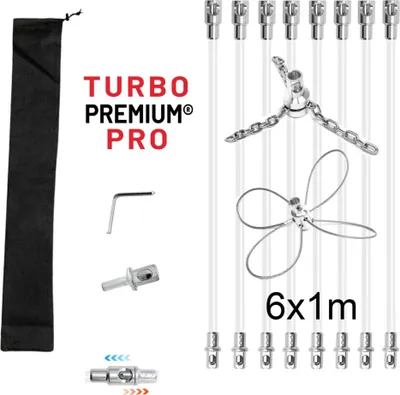 Immagine prodotto di Spazzola rotante per camini con testa a catena e arco TURBO Premium® PRO - 6 m