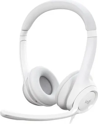 Immagine prodotto di Cuffie USB, Logitech H390, con cavo, riduzione del rumore, bianco, audio stereo