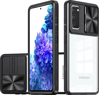 Produktbild von Hülle für Samsung Galaxy S20 FE Transparent TPU Bumper Schutzhülle mit Schiebe Kamera Schutz Schwarz
