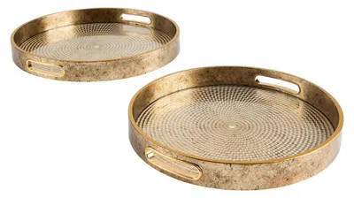 Produktbild von Atmosphera createur d'interieur - Set aus 2 tabletts elya gold d31 35cm