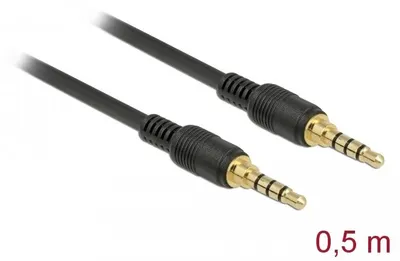 Produktbild von DeLOCK 85592, 3.5mm, Männlich, 3.5mm, Männlich, 0,5 m, Schwarz
