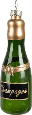 Produktbild von Clayre & Eef Weihnachtsanhänger Flasche 12 cm Grün Glas