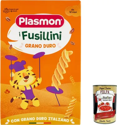 Produktbild von 3x Plasmon Pasta Pastina i Fusillini di Grano Duro 250g + Italian Gourmet polpa 400g