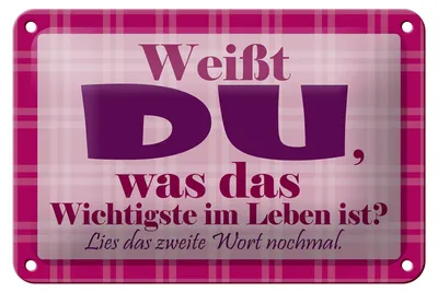Produktbild von Blechschild Spruch 18x12cm Wichtigste bist DU