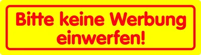 Produktbild von Aufkleber Bitte keine Werbung einwerfen! gelb