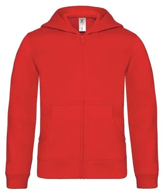 Zdjęcie produktu dla Bluza dziecięca,kaptur,długie zamki - B&C HOODED FULL ZIP/K - red -rozm 3/4