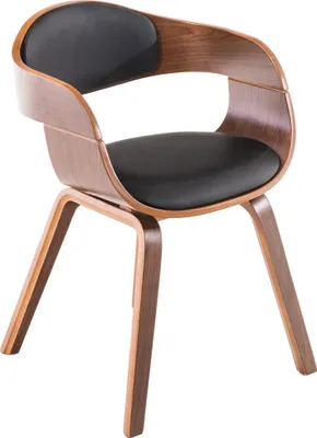 Produktbild von TPFLiving Besucherstuhl Kingsley Kunstleder Gestell Holz Walnuss Walnuss/schwarz
