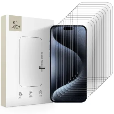 Immagine prodotto di Vetro temperato Tech-Protect Bundle 10-Pack Iphone 15 Pro Max Clear
