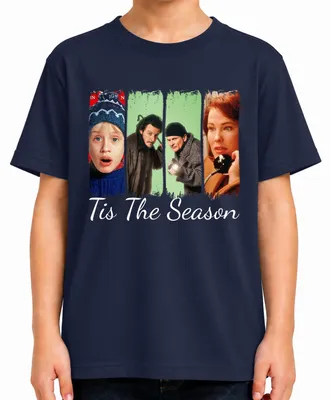 Productafbeelding van Kevin Allein Thuis (Home Alone), T-shirt met afbeelding van de "Wet Bandits", kerstthema, kindermaat, marineblauw, maat 104