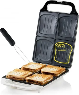 Produktbild von Sandwichtoaster XXL Snackmaker 4er Toaster Sandwichmaker mit Gabel 1800Watt