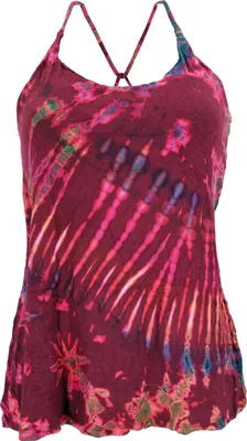 Produktbild von Batik Hippie Top - Rot, Damen, Violett, Elasthan,Viskose, Tops & T-Shirts