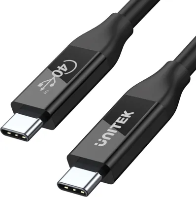 Obrázek produktu pro UNITEK C14100BK-0.8M, 0,8 m, USB C, USB C, USB4 Gen 2x2, 40 Gbit/s, Černá