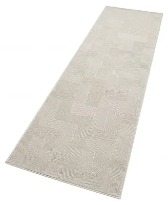 Produktbild von TT Home Wohnzimmer Teppich Esszimmer Kurzflor Boho Design Skandinavisch Abstrakt Unifarben Hoch-Tief-Effekt Moderner Style Größe 80x250 cm