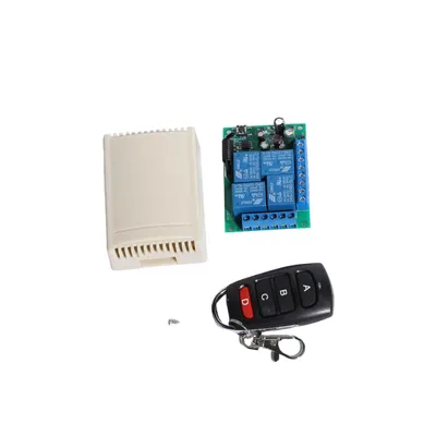 Image de Télécommande multifonctionnelle, commutation AC 85C-265V, 4 canaux, récepteur de relais RF 433 MHz avec émetteurs pour moteurs, portes de garage, éclairage, stores électriques, projets DIY sans fil