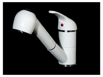 Produktbild von Einhebel Küchenarmatur Wasserhahn mit Brause in Weiß