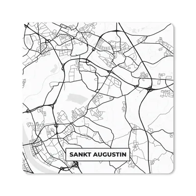 Produktbild von MuchoWow® Mauspad Mousepad Sankt Augustin - Karte - Stadtplan 20x20 cm - Mousepads - Maus Mat - Pad - Mausunterlage - Desk Mat - Bureauartikeln