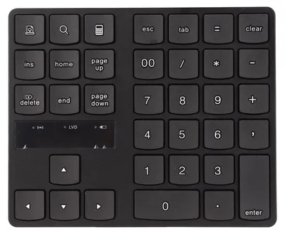 Imagen del producto de Teclado numérico inalámbrico de 35 teclas, diseño ergonómico, conexión inalámbrica de 2.4 GHz, funcionamiento silencioso, respuesta rápida, ideal para juegos con una sola mano y para uso doméstico